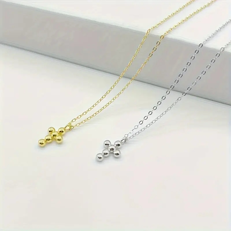 Stainless Steel 14K Gold Plated Basic Plating Cross Pendant Necklace display picture 4