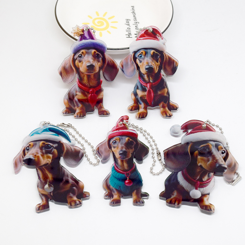 Casual Cute Dog Arylic Bag Pendant Keychain display picture 8