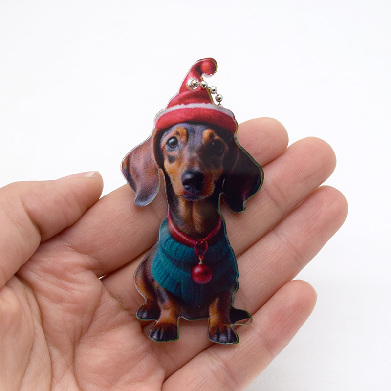 Casual Cute Dog Arylic Bag Pendant Keychain display picture 2