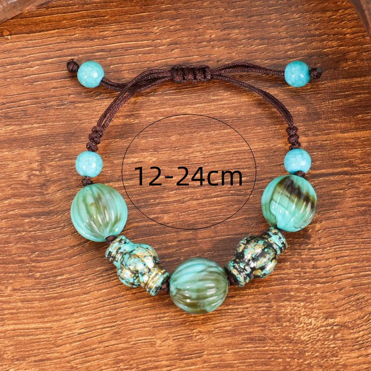 Retro Ethnic Style Geometric Arylic Beaded Women's Bracelets Necklace display picture 7