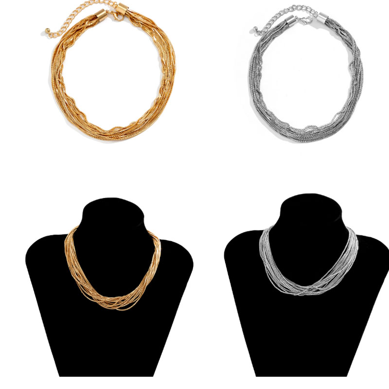Großhandel Schmuck Elegant Einfacher Stil Geometrisch Eisen Überzug Halskette display picture 2