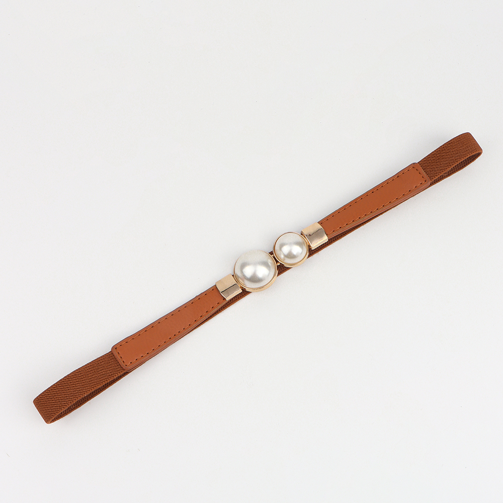 Vintage Style Simple Style Pearl Pu Leather Alloy Artificial Pearls Women's Woven Belts display picture 13