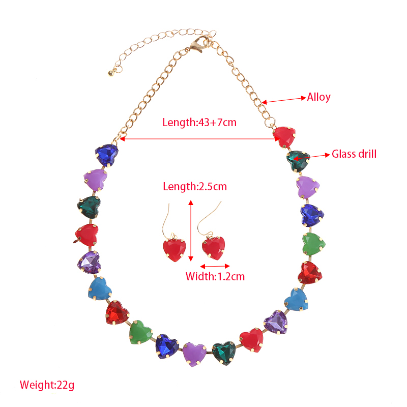 Elegant Luxurious Heart Shape Alloy Plating Inlay Glass Gold Plated Women's Necklace display picture 1