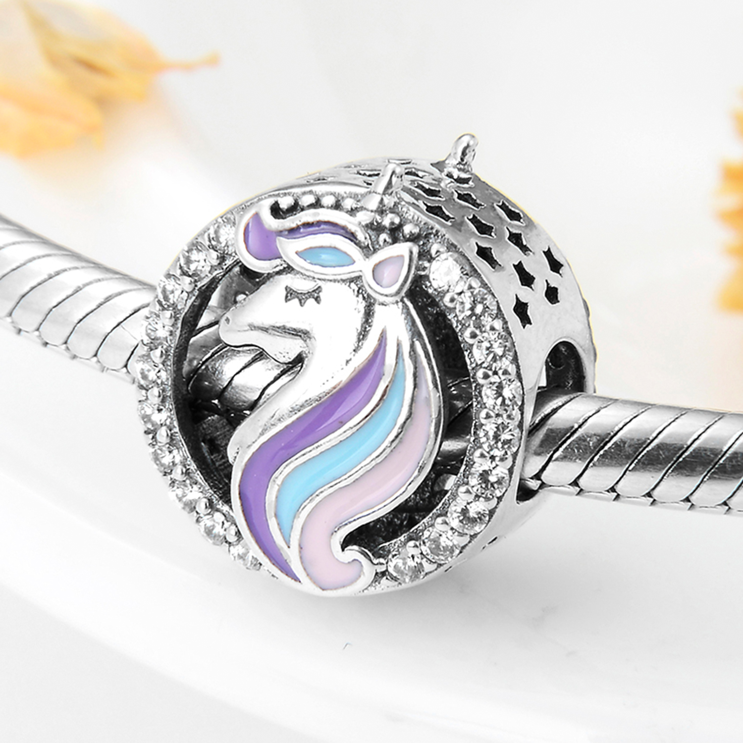 1 Piece Sterling Silver Unicorn Beads display picture 2