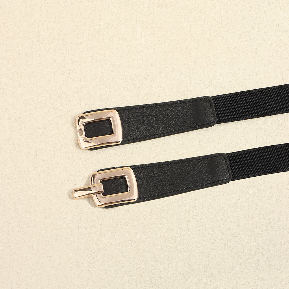 Elegant Formal Simple Style Solid Color Pu Leather Alloy Women's Leather Belts display picture 2