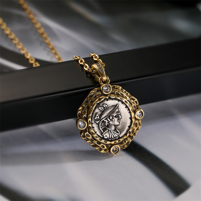 Ig Style Simple Style Portrait Stainless Steel Copper Plating Inlay Zircon Gold Plated Pendant Necklace display picture 6