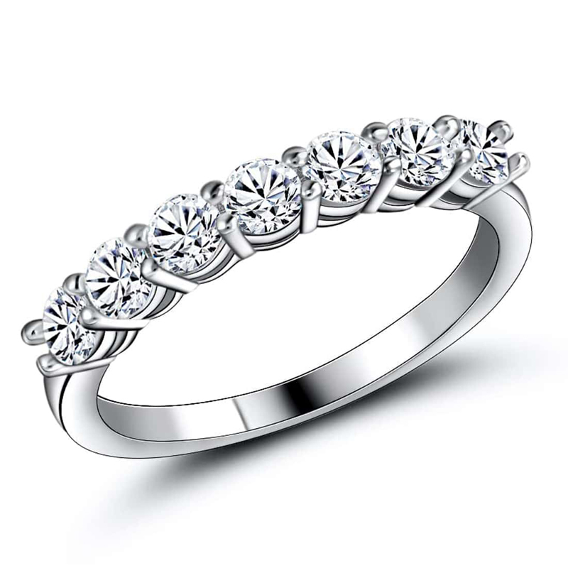 Glamour Brillant Géométrique Le Cuivre Placage Incruster Zircon Or Blanc Plaqué Anneaux display picture 1