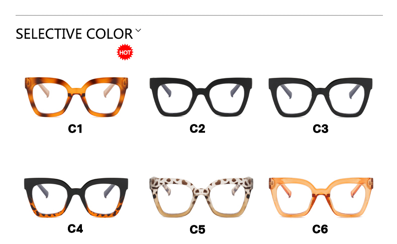 Streetwear Solid Color Ac Square Full Frame Optical Glasses display picture 5