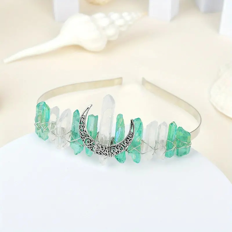 Women's Queen Wedding Bridal Solid Color Artificial Crystal Handmade Knitting Hair Band display picture 11