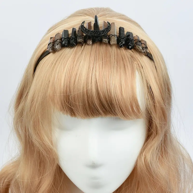 Women's Queen Wedding Bridal Solid Color Artificial Crystal Handmade Knitting Hair Band display picture 5