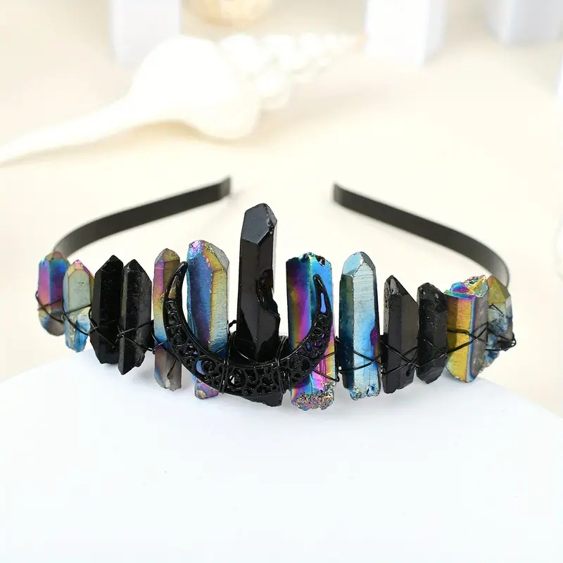 Women's Queen Wedding Bridal Solid Color Artificial Crystal Handmade Knitting Hair Band display picture 20