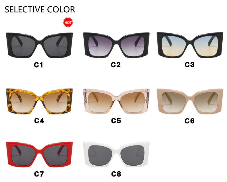 Retro Vintage Style Beach Solid Color Ac Square Full Frame Women's Sunglasses display picture 6