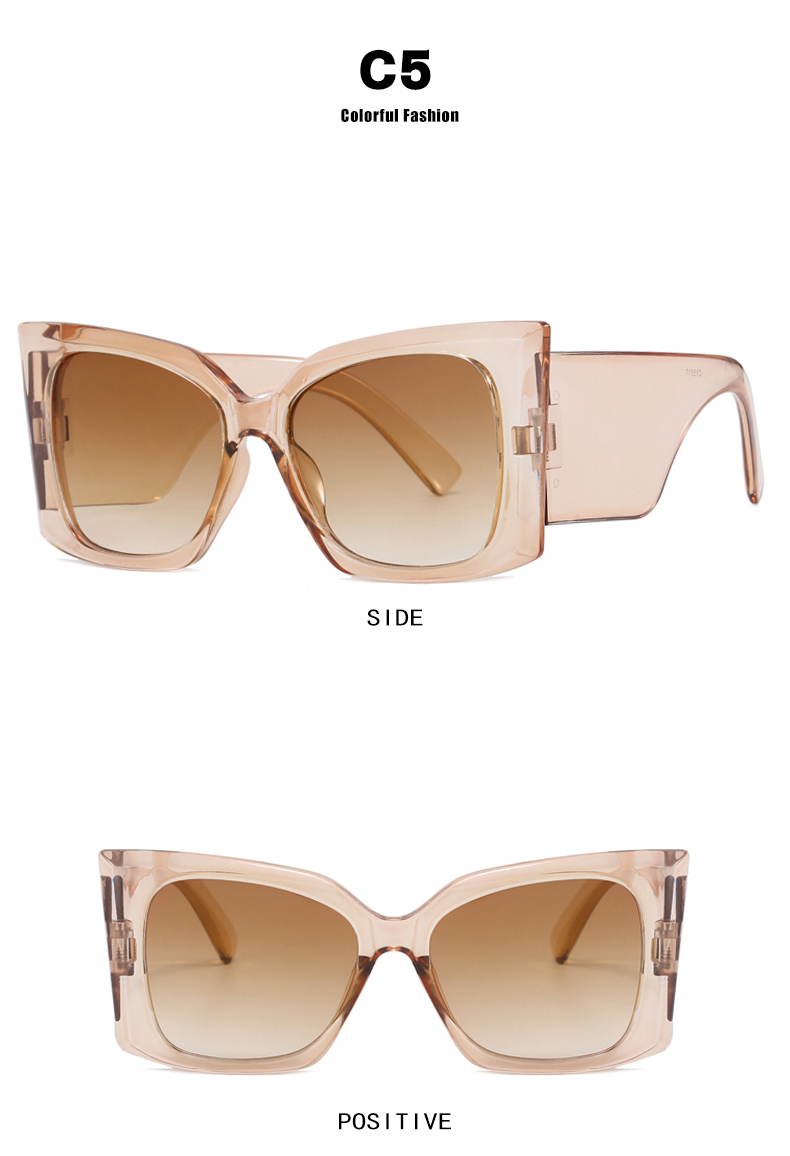 Retro Vintage Style Beach Solid Color Ac Square Full Frame Women's Sunglasses display picture 12