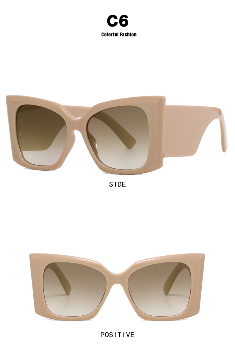 Retro Vintage Style Beach Solid Color Ac Square Full Frame Women's Sunglasses display picture 13