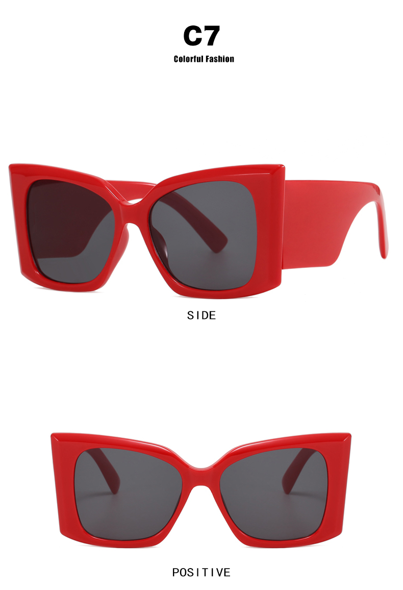 Retro Vintage Style Beach Solid Color Ac Square Full Frame Women's Sunglasses display picture 14