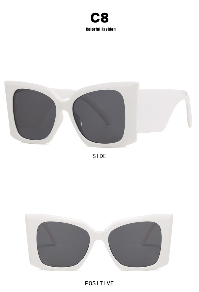 Retro Vintage Style Beach Solid Color Ac Square Full Frame Women's Sunglasses display picture 15