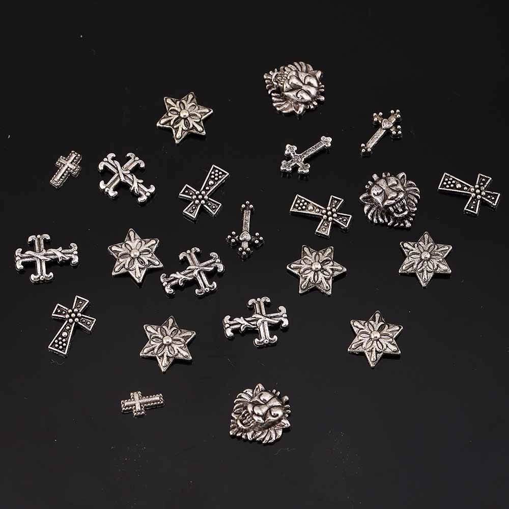 Gothic Retro Punk Pentagram Cross Zinc Alloy Nail Decoration Accessories 1 Set display picture 2