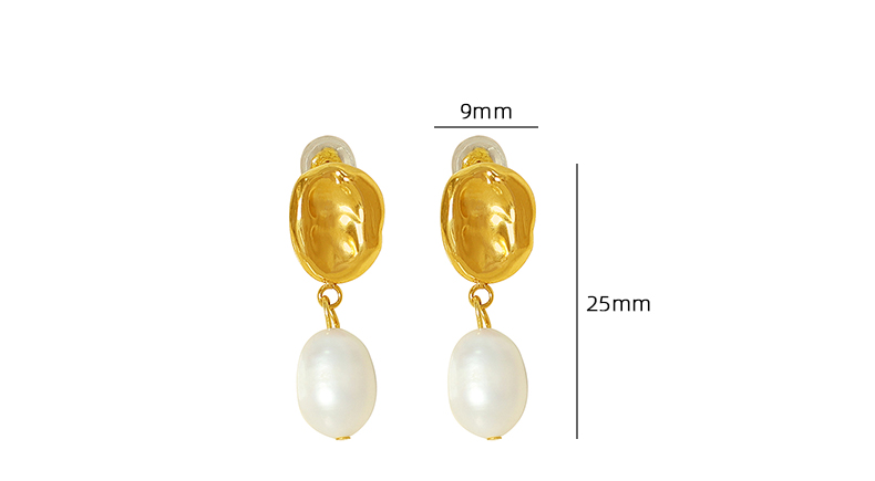1 Pair Elegant Vintage Style Irregular Color Block Plating Inlay Titanium Steel Freshwater Pearl 18k Gold Plated Drop Earrings display picture 1