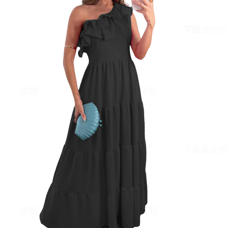 Women's Regular Dress Elegant Oblique Collar Sleeveless Solid Color Maxi Long Dress Party Street display picture 11