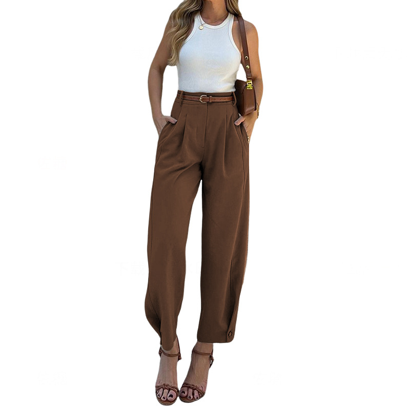 Women's Daily Casual Retro Solid Color Ankle-length Dress Pants display picture 15