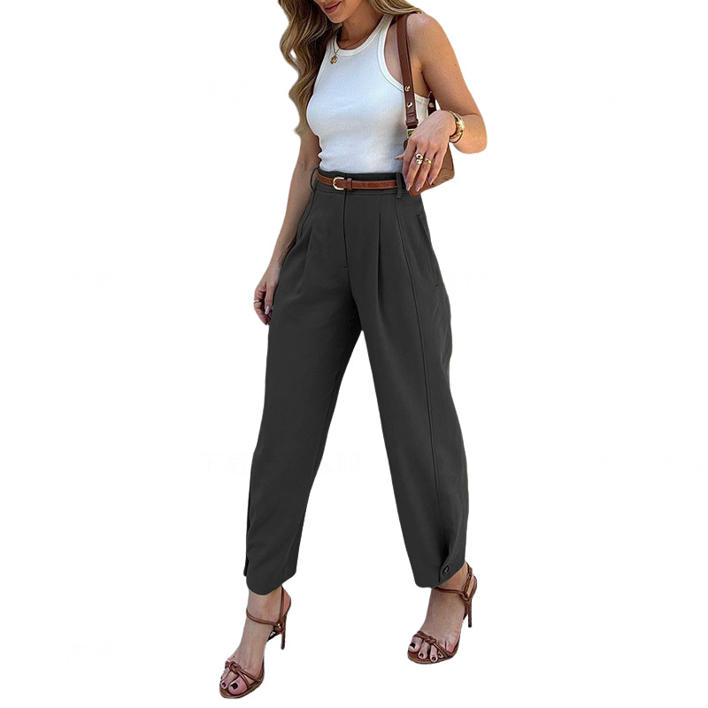Women's Daily Casual Retro Solid Color Ankle-length Dress Pants display picture 20