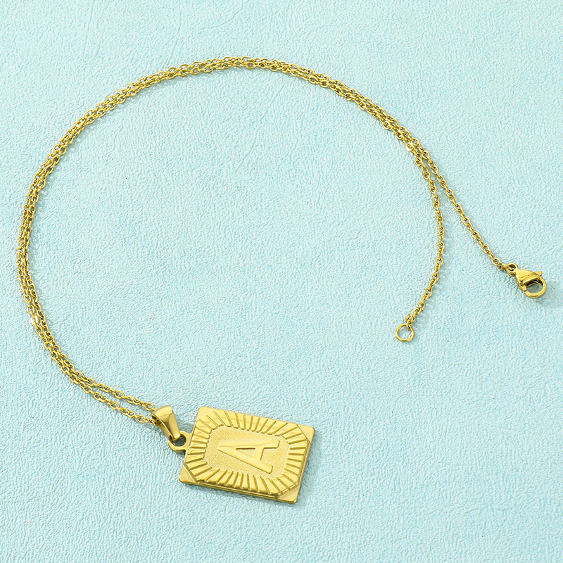 Acero Inoxidable Chapados en oro de 18k Básico Enchapado Letra Collar Colgante display picture 6