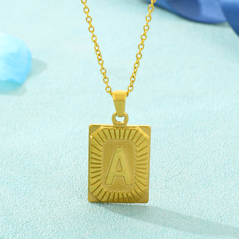Stainless Steel 18K Gold Plated Basic Plating Letter Pendant Necklace display picture 5