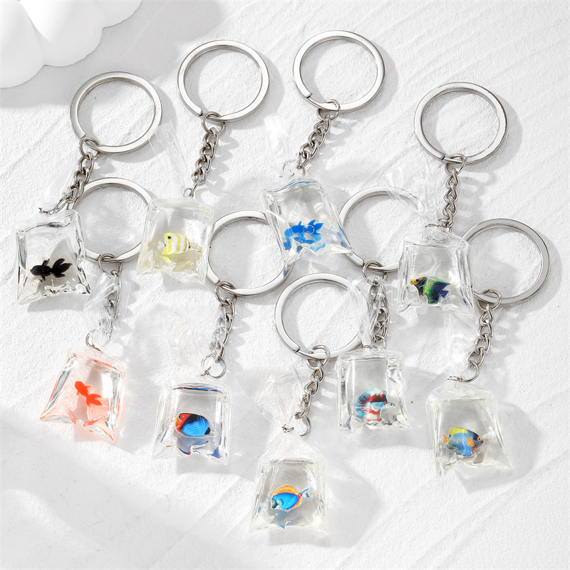 Casual Vintage Style Simple Style Fish Resin Bag Pendant Keychain display picture 11
