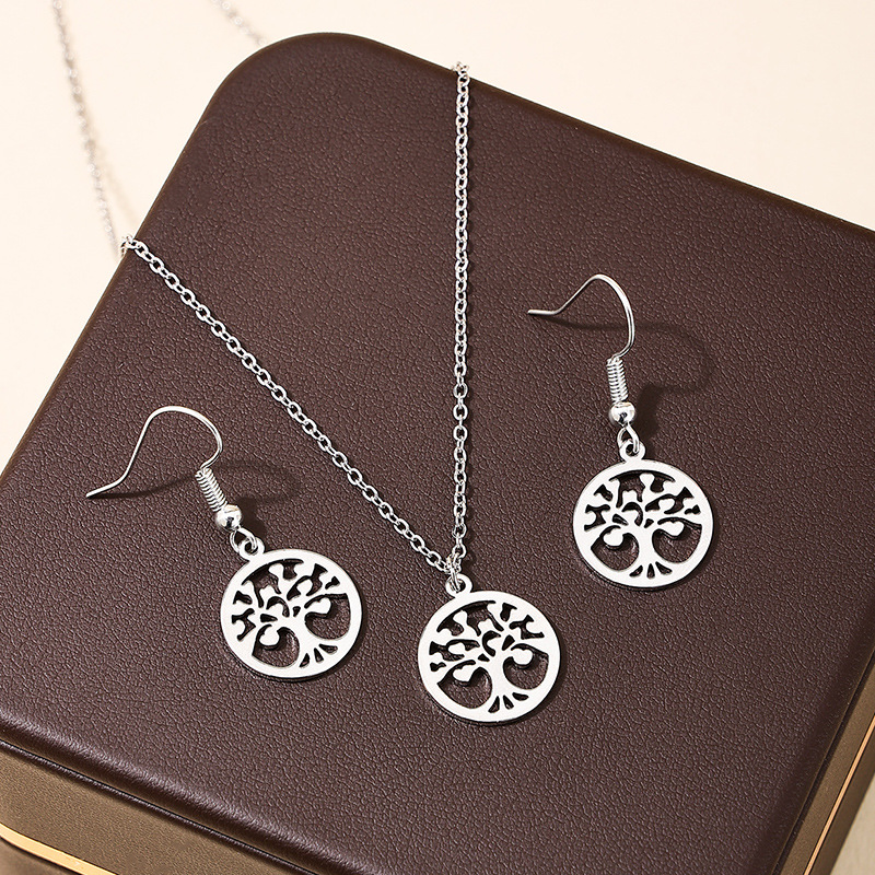 Simple Style Tree Alloy Plating Hollow Out Women's Earrings Necklace display picture 3
