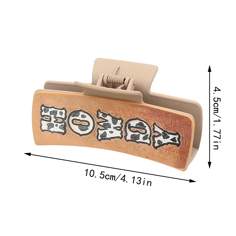 Women's Vintage Style Letter Poker Pu Leather Plastic Hair Claws display picture 4