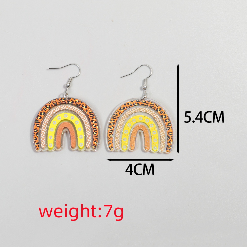 1 Pair Sweet Rainbow Heart Shape Arylic Drop Earrings display picture 1