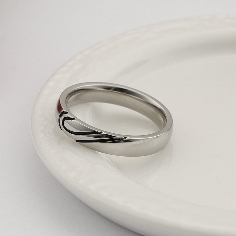 Einfacher Stil Herzform Titan Stahl Ringe display picture 5