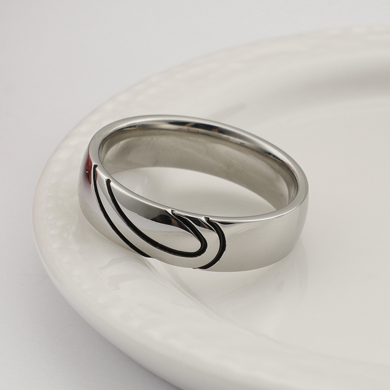 Einfacher Stil Herzform Titan Stahl Ringe display picture 4