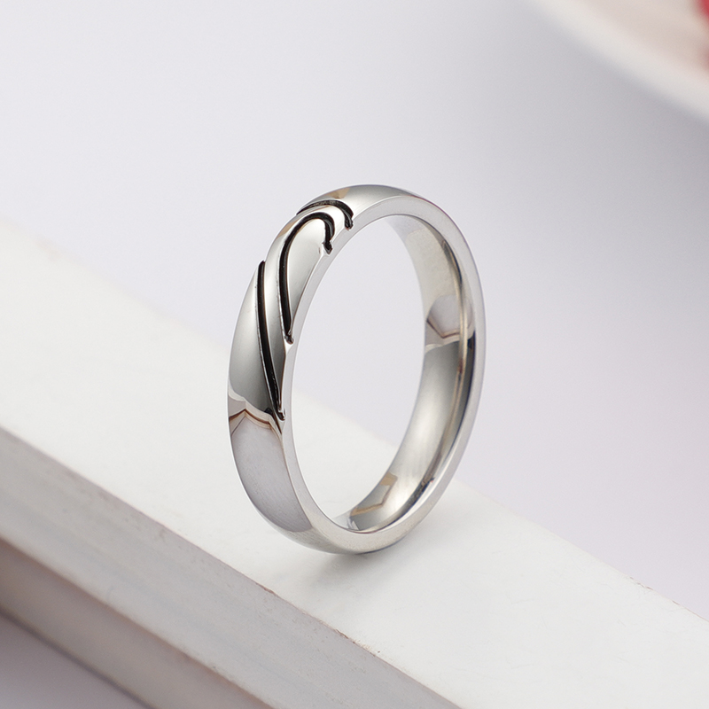 Einfacher Stil Herzform Titan Stahl Ringe display picture 6
