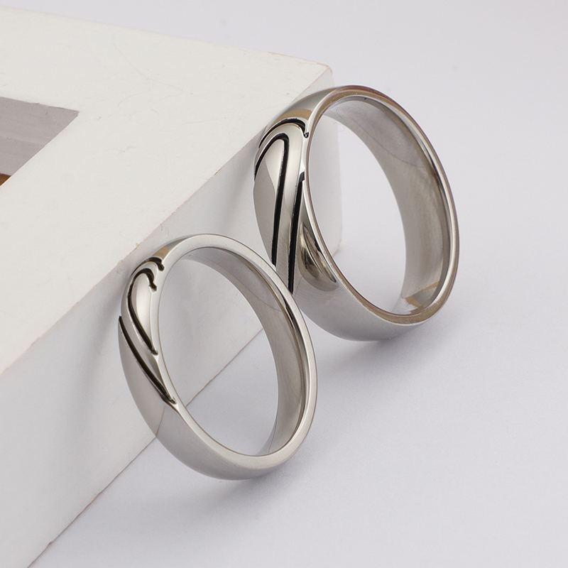 Einfacher Stil Herzform Titan Stahl Ringe display picture 8