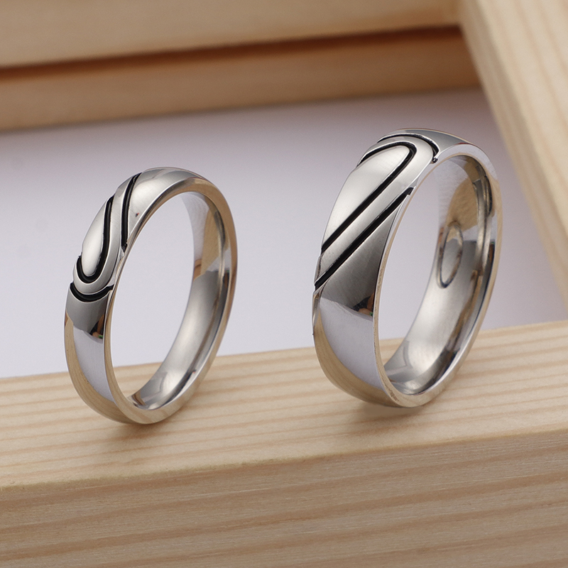 Einfacher Stil Herzform Titan Stahl Ringe display picture 10