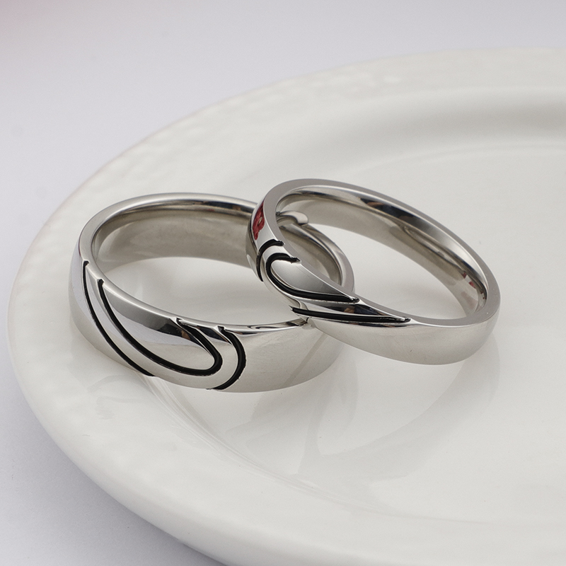 Simple Style Heart Shape Titanium Steel Rings display picture 11