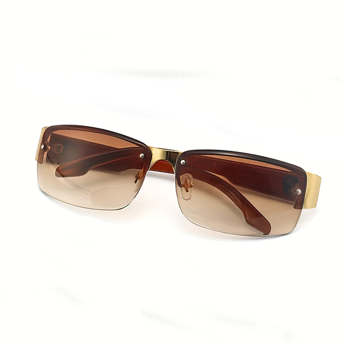 Cool Style Gradient Color Resin Square Half Frame Women's Sunglasses display picture 5