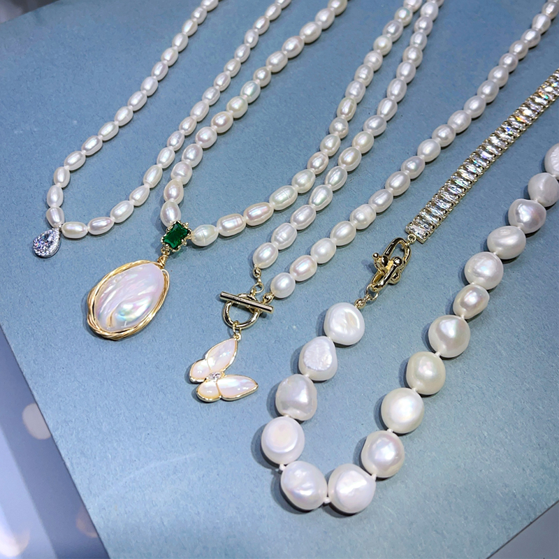 Elegant Luxurious Baroque Style Geometric Freshwater Pearl Brass Beaded Inlay Freshwater Pearl Zircon Women's Bracelets Earrings Necklace display picture 1