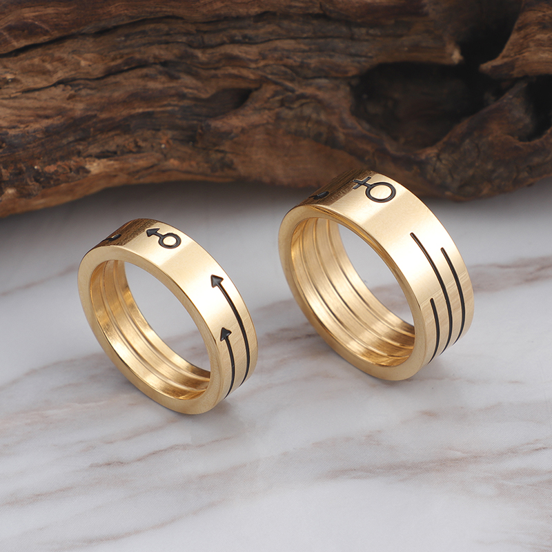 Titanium Steel 18K Gold Plated Simple Style Geometric Rings display picture 2