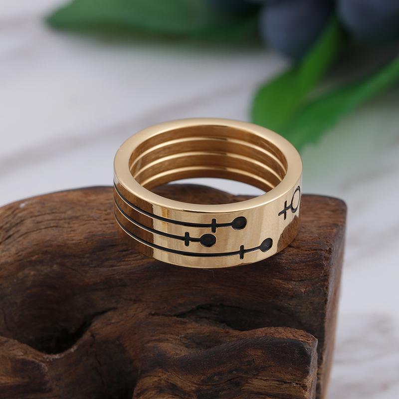 Titanium Steel 18K Gold Plated Simple Style Geometric Rings display picture 10