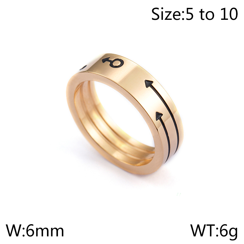 Titanium Steel 18K Gold Plated Simple Style Geometric Rings display picture 11