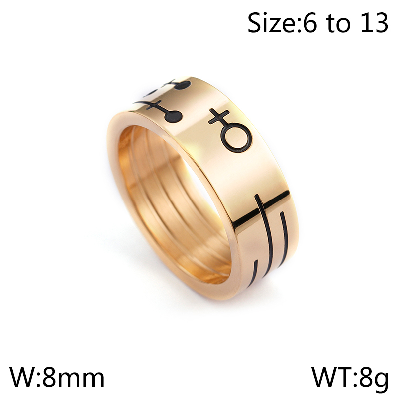 Titanium Steel 18K Gold Plated Simple Style Geometric Rings display picture 12