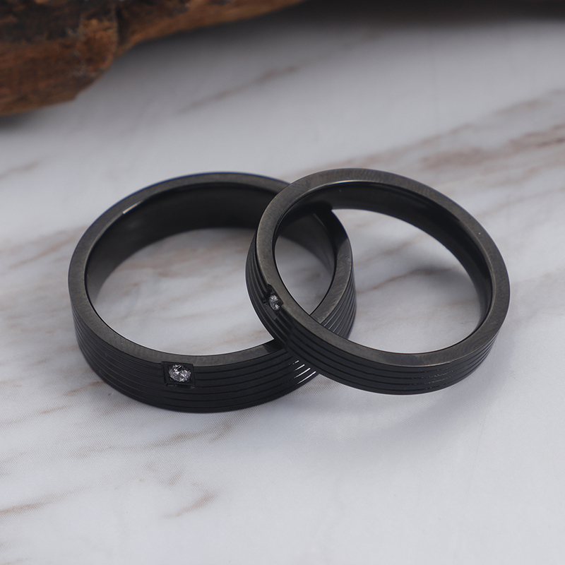 Simple Style Geometric Titanium Steel Rings display picture 2