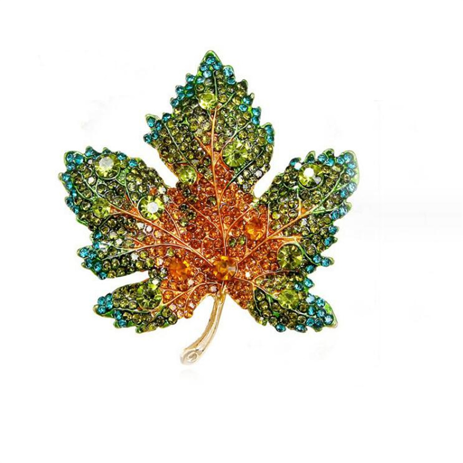 Elegant Shiny Maple Leaf Alloy Rhinestones Women's Brooches display picture 7