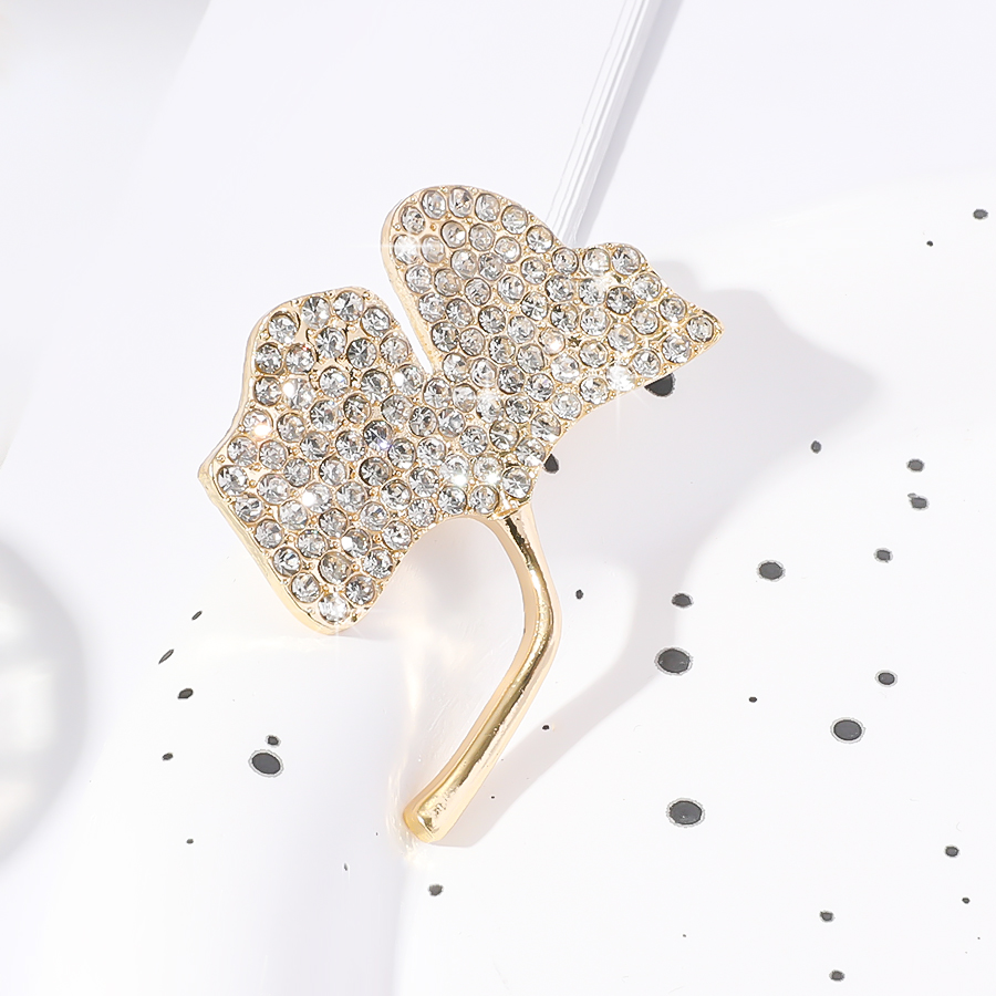 Elegant Glam Ginkgo Leaf Alloy Plating Inlay Artificial Rhinestones Women's Brooches display picture 1