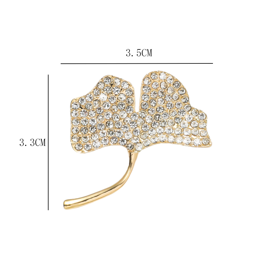 Elegant Glam Ginkgo Leaf Alloy Plating Inlay Artificial Rhinestones Women's Brooches display picture 4