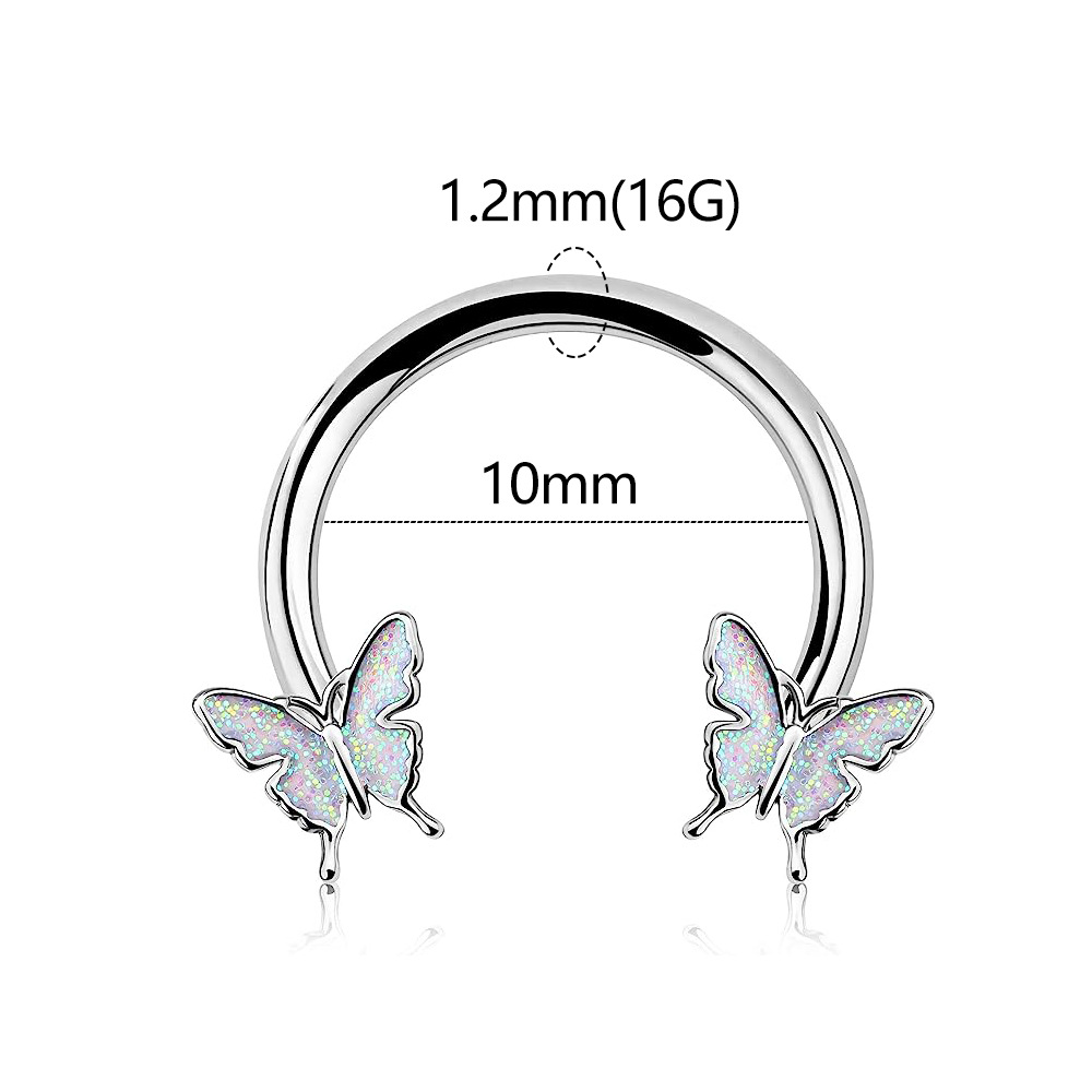 1 Piece Nose Rings & Studs Streetwear Butterfly 304 Stainless Steel Alloy Epoxy Palladium Plating display picture 1