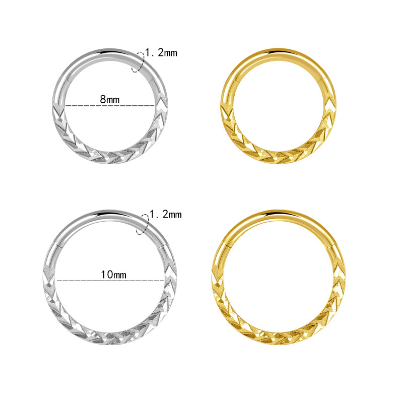 1 Piece Nose Rings & Studs Streetwear Solid Color 304 Stainless Steel 18K Gold Plated display picture 1