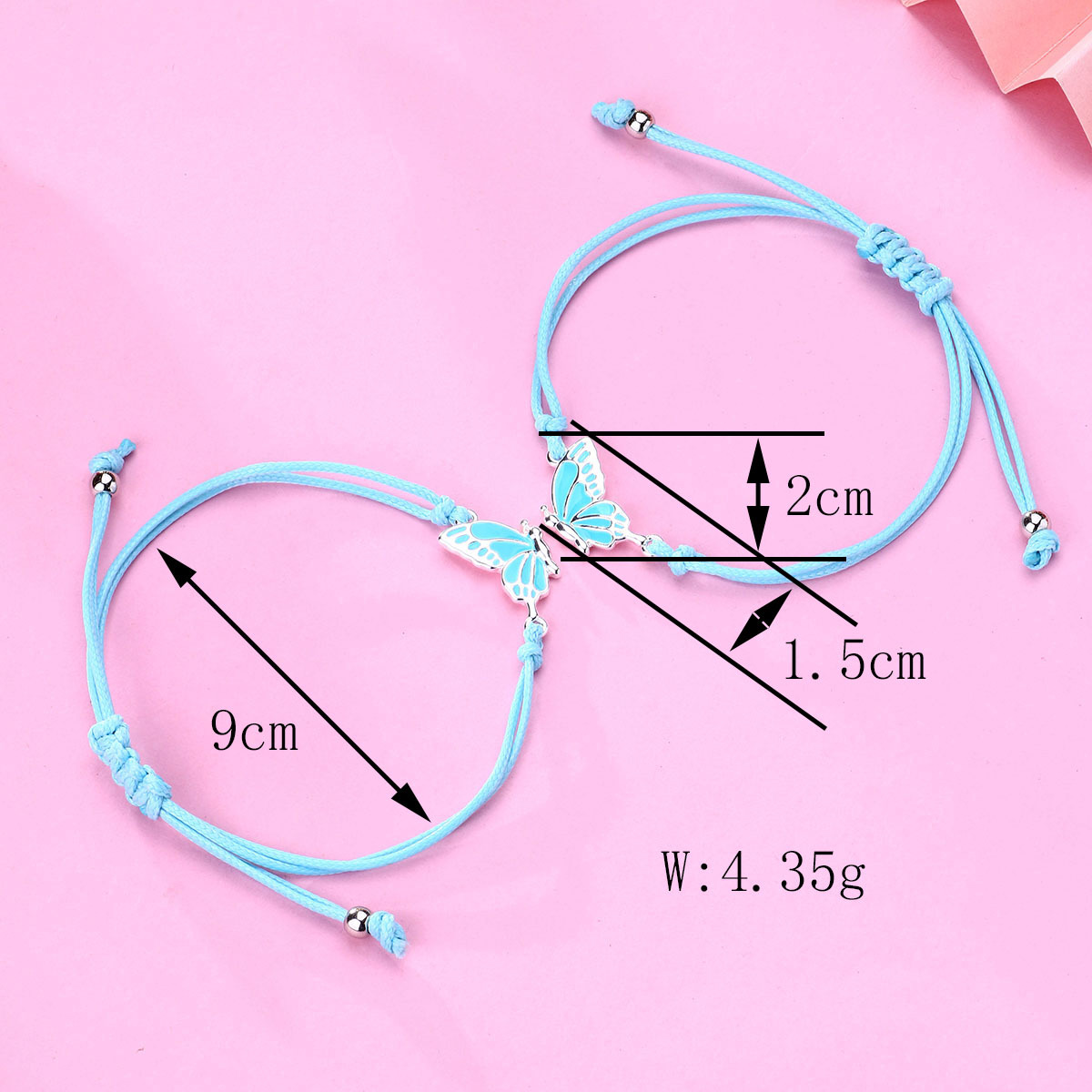 Casual Cartoon Style Cute Butterfly Alloy Kid's Drawstring Bracelets display picture 6